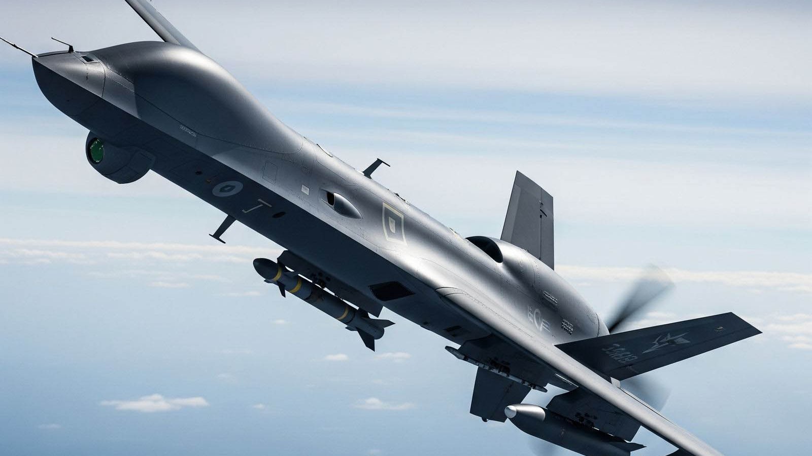 Unmanned aerial vehicle in flight, representing air systems